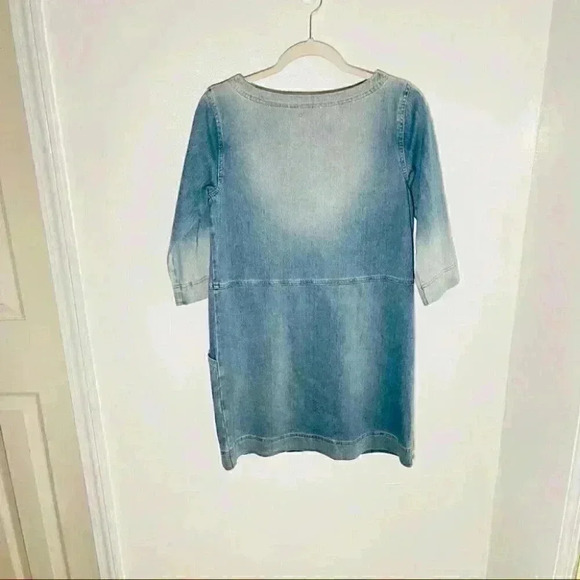 NWT AG Adriano Goldschmied Denim Knit Cocoon Dress in Medium Wash - Picture 5 of 8